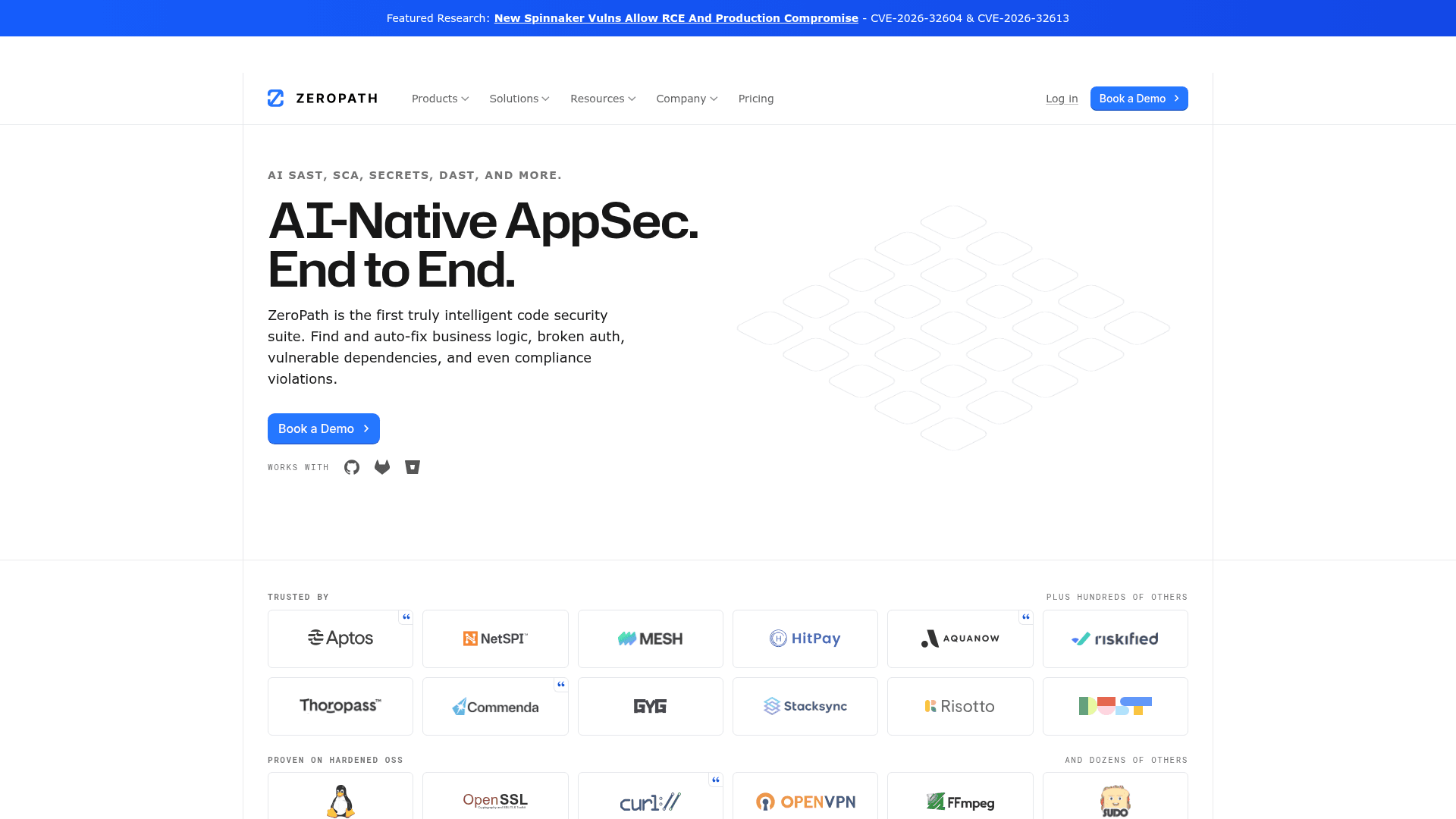 ZeroPath homepage
