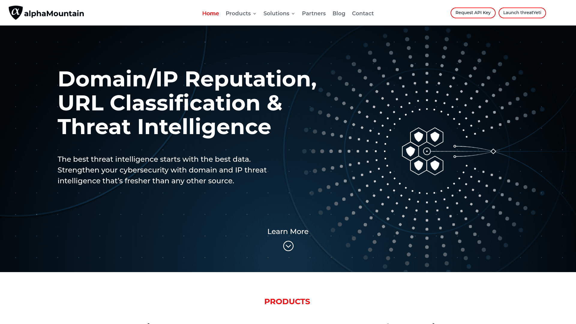 alphaMountain.ai homepage screenshot
