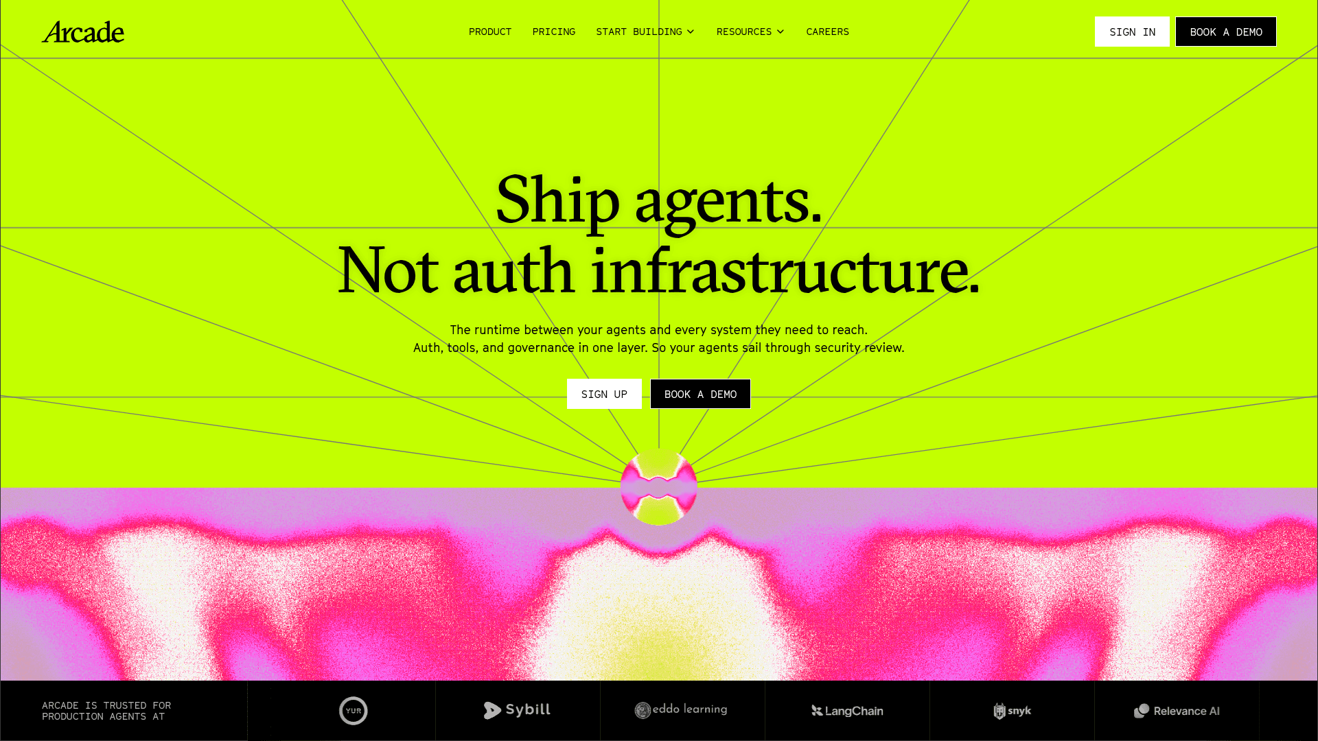 Arcade.dev homepage
