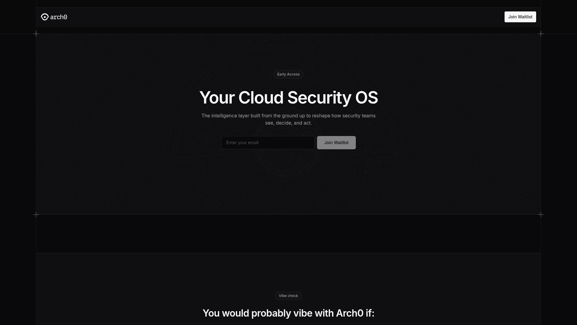 Arch0 homepage screenshot