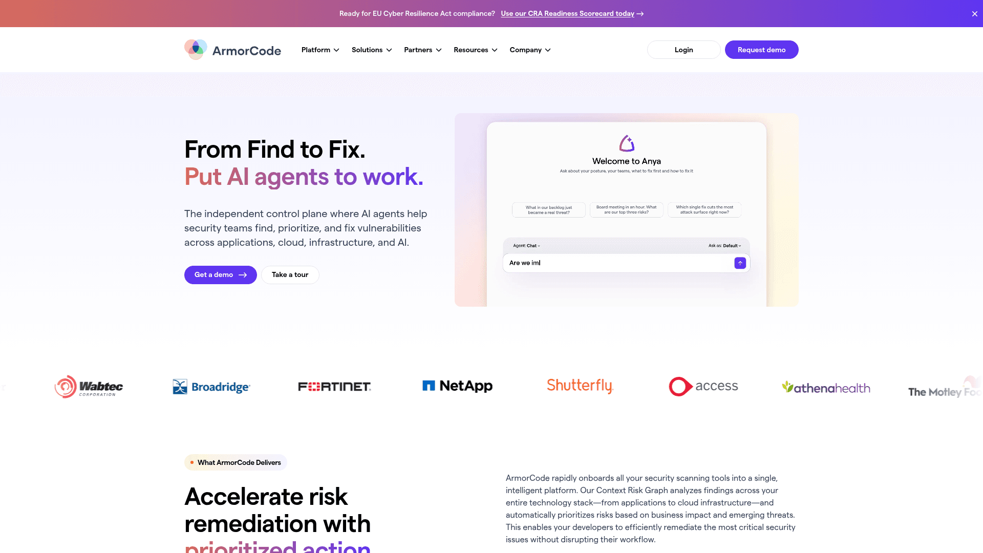 ArmorCode homepage