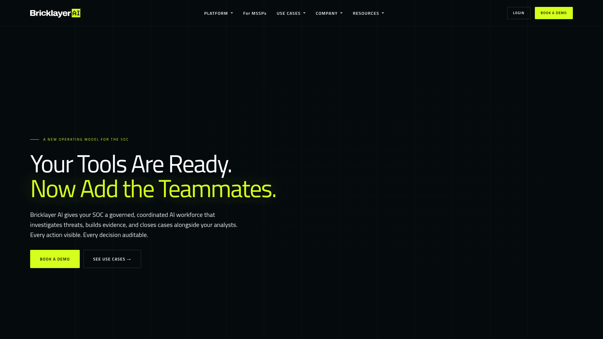 Bricklayer AI homepage screenshot
