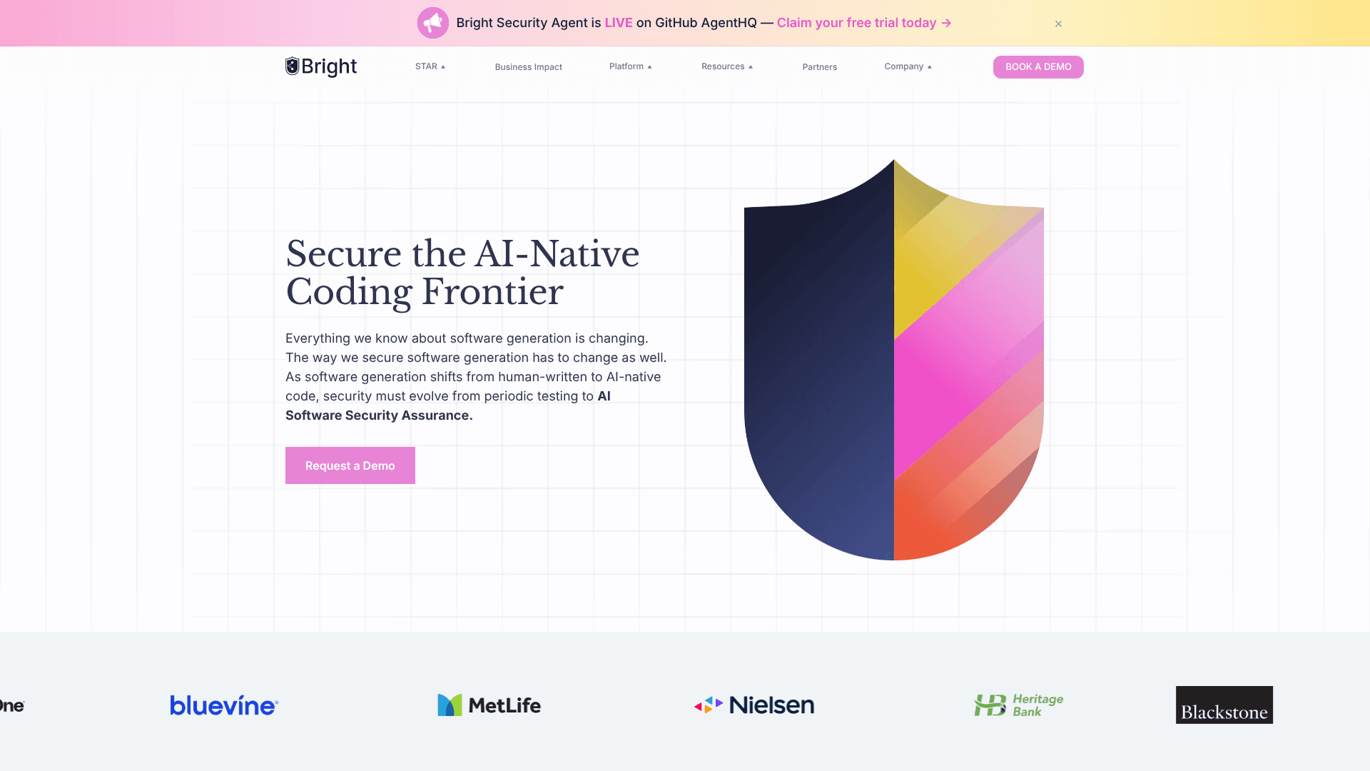 Bright Security homepage screenshot