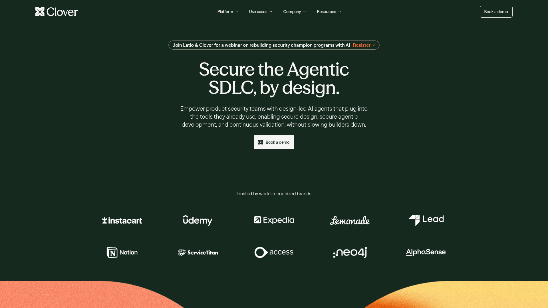 Clover Security homepage screenshot