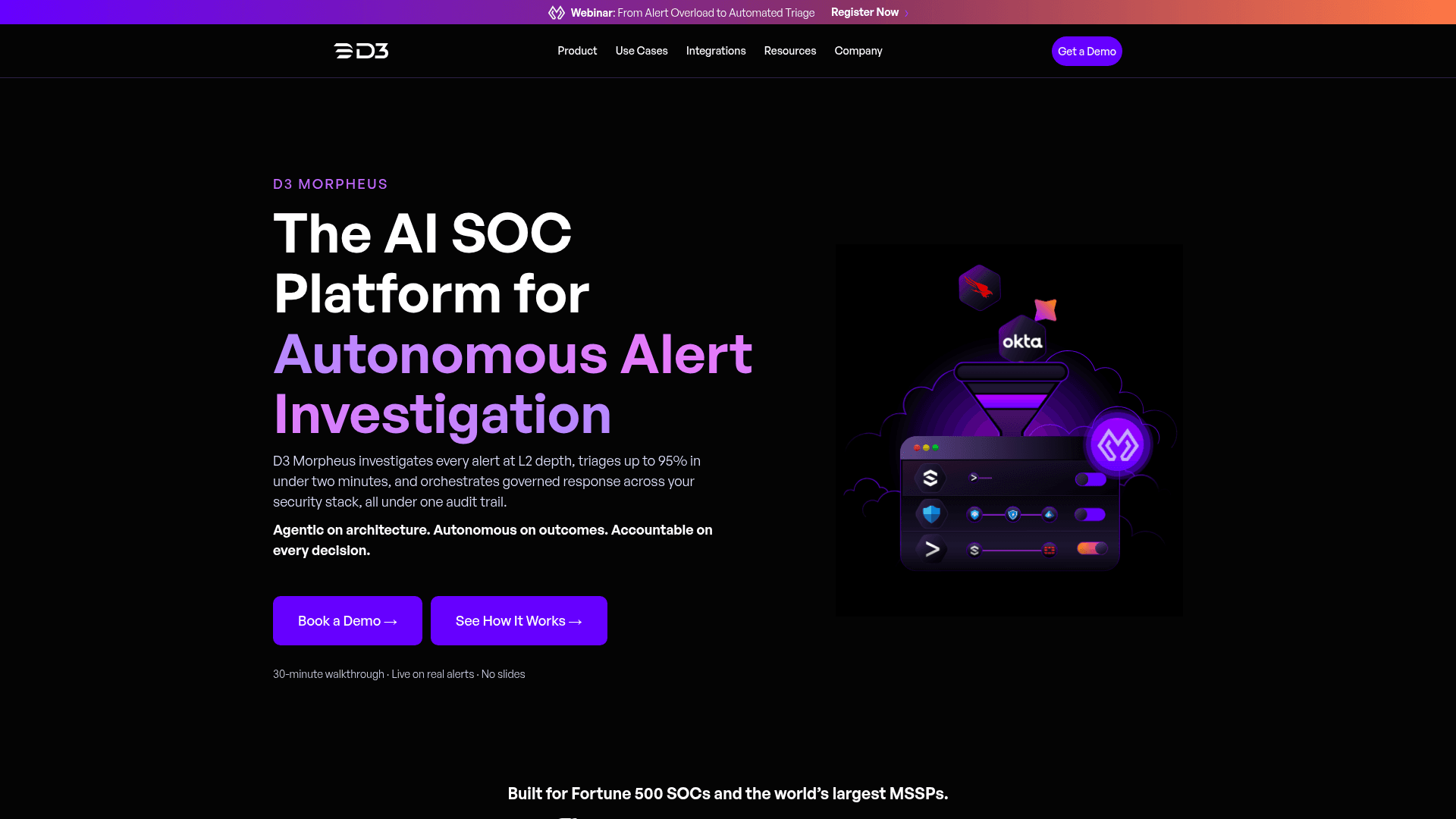 D3 Security homepage screenshot