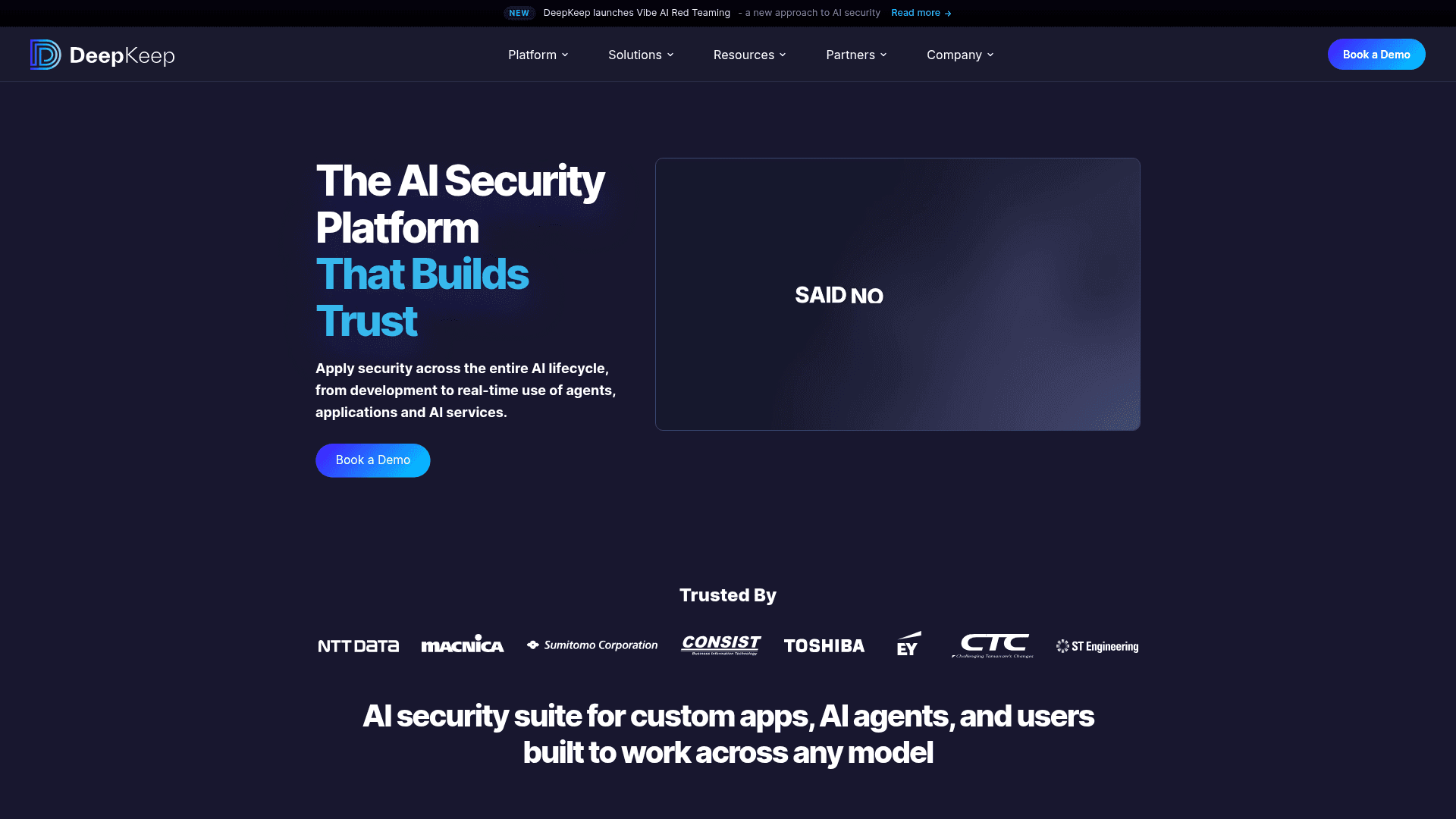 DeepKeep homepage