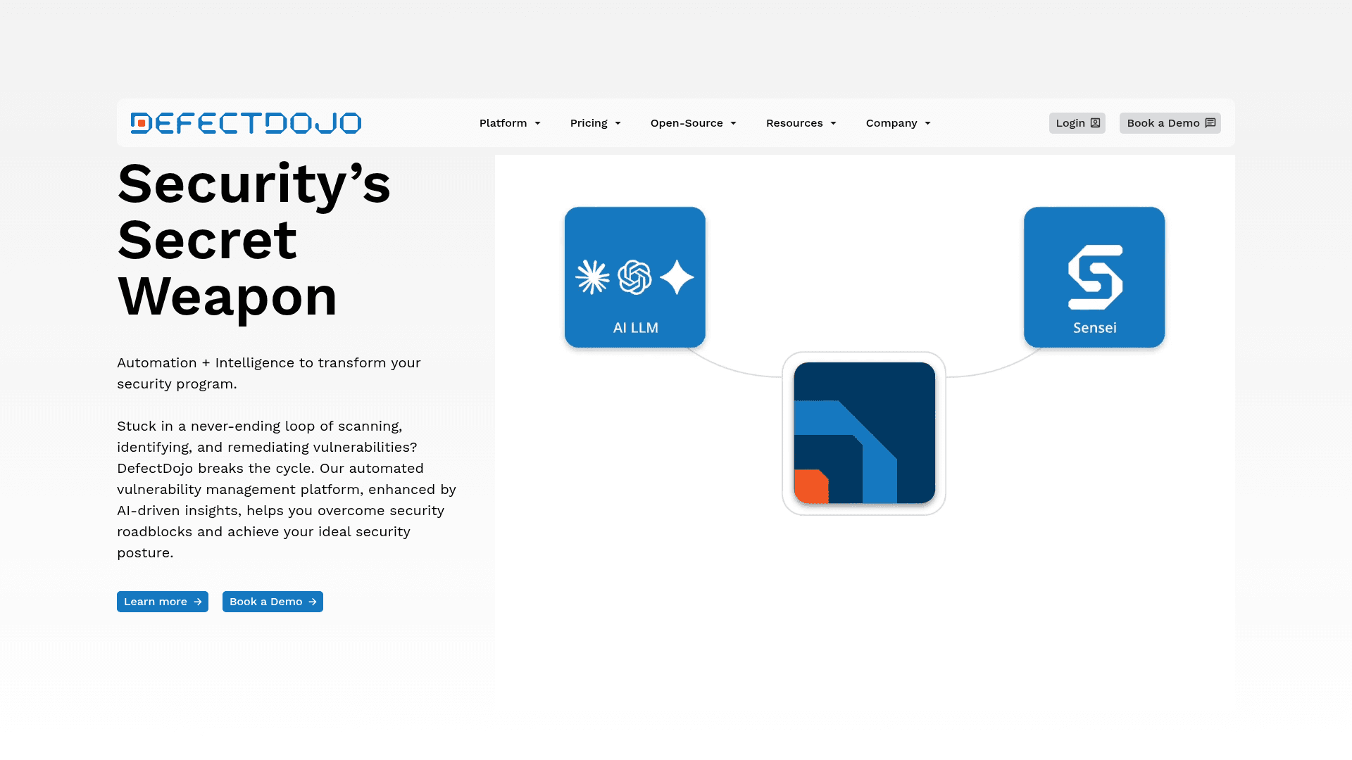 DefectDojo homepage screenshot