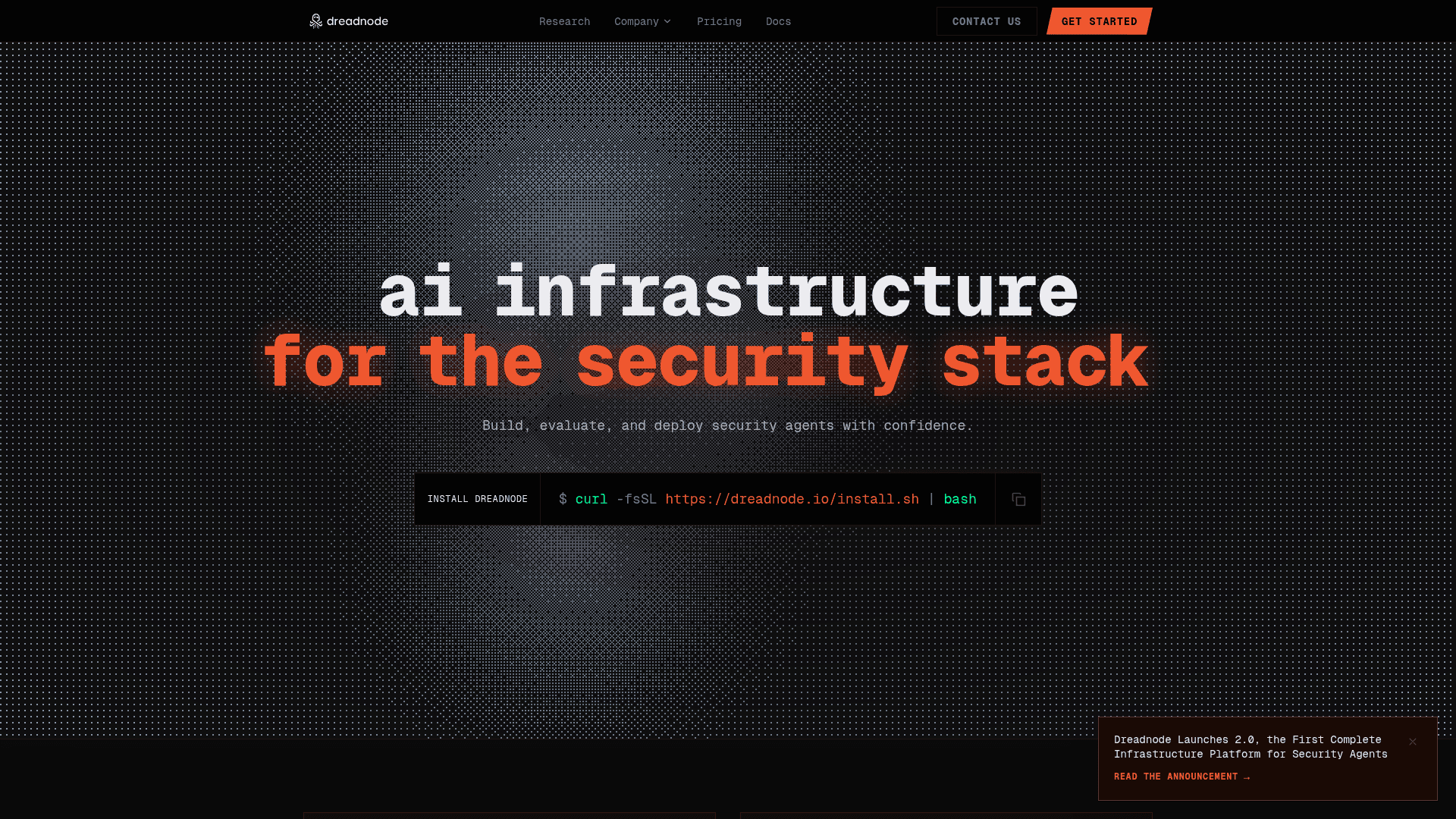 Dreadnode homepage screenshot
