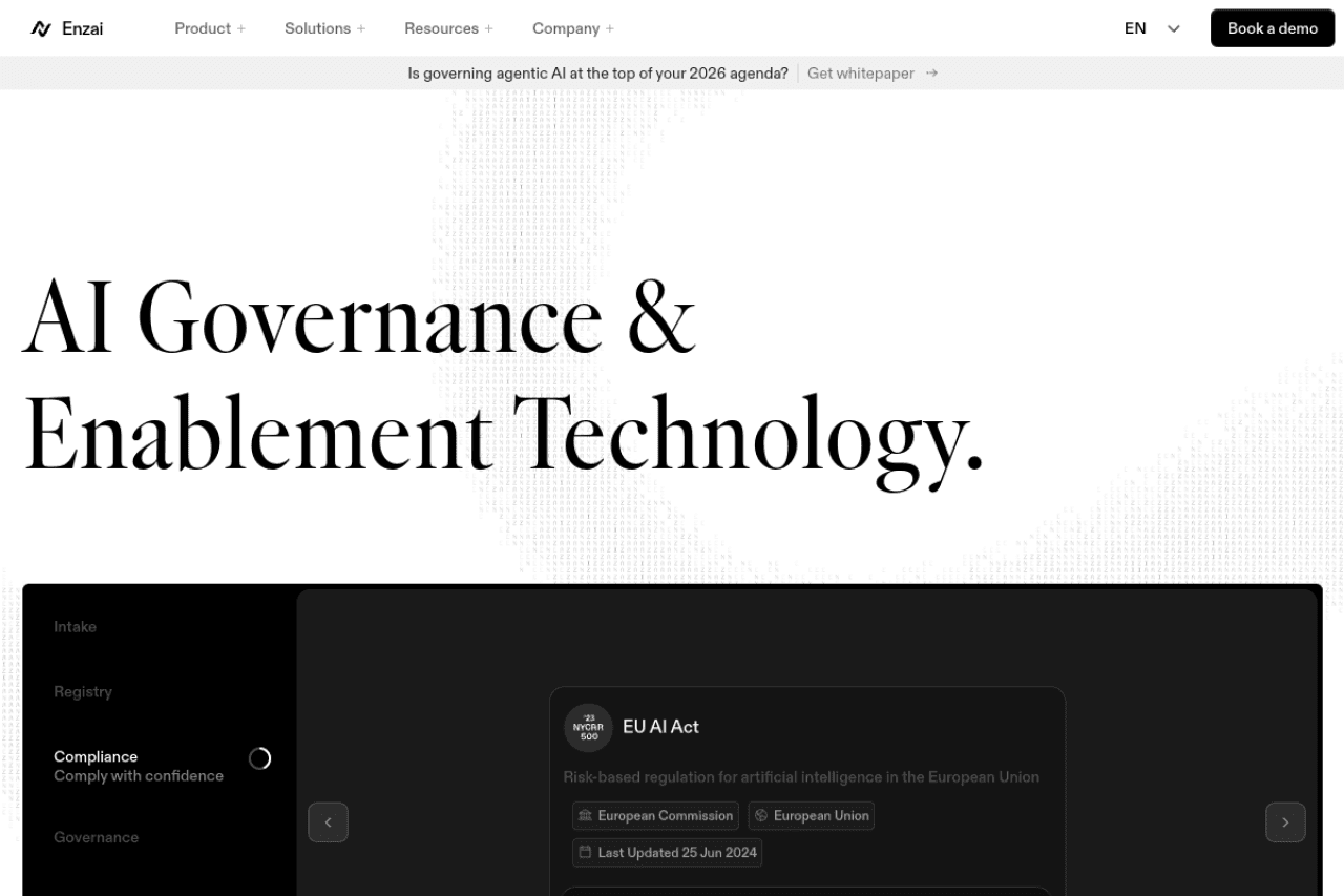 Enzai homepage screenshot