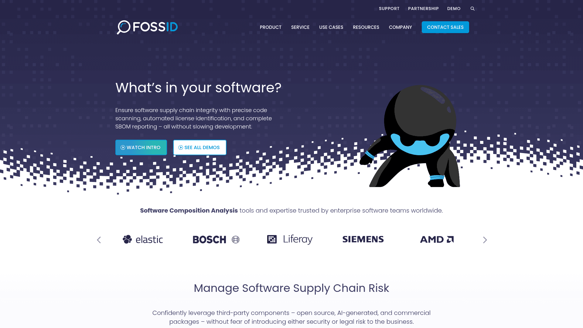 FossID homepage screenshot