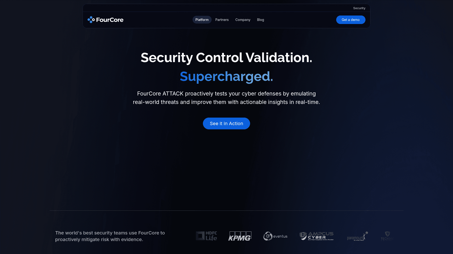 FourCore homepage screenshot