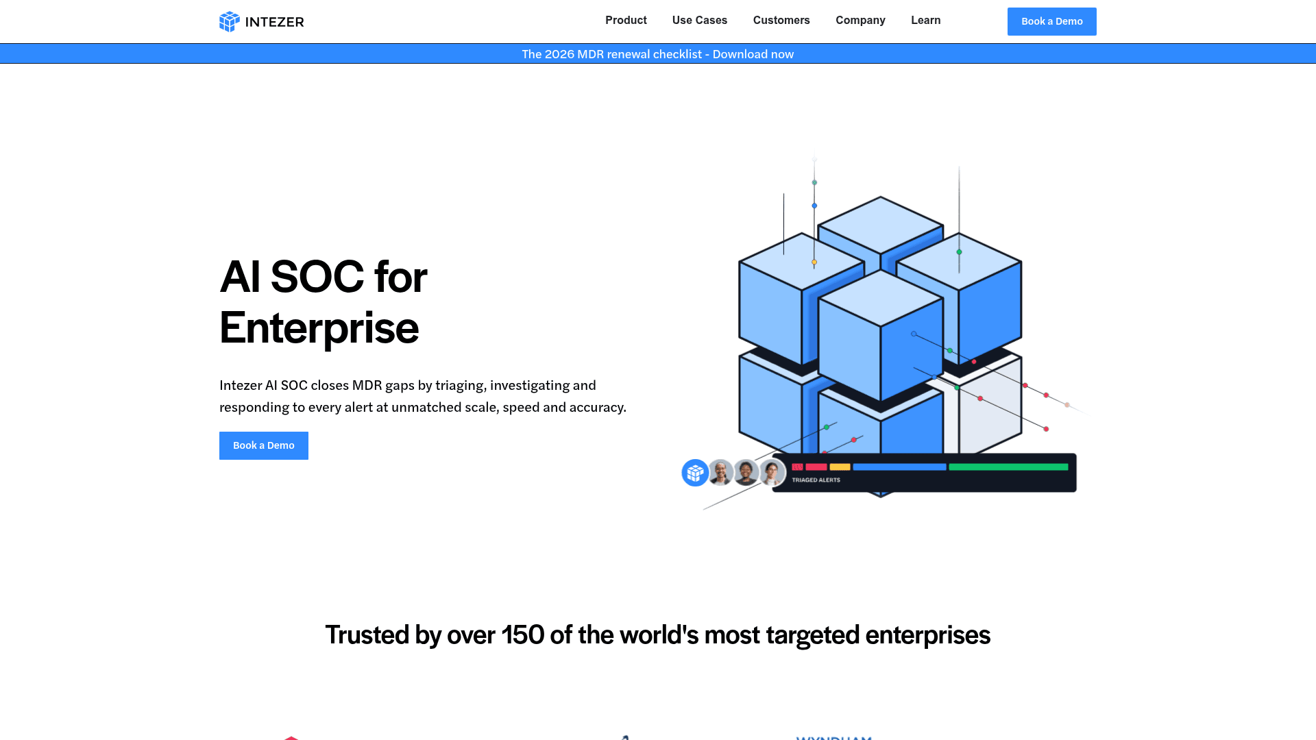 Intezer homepage screenshot