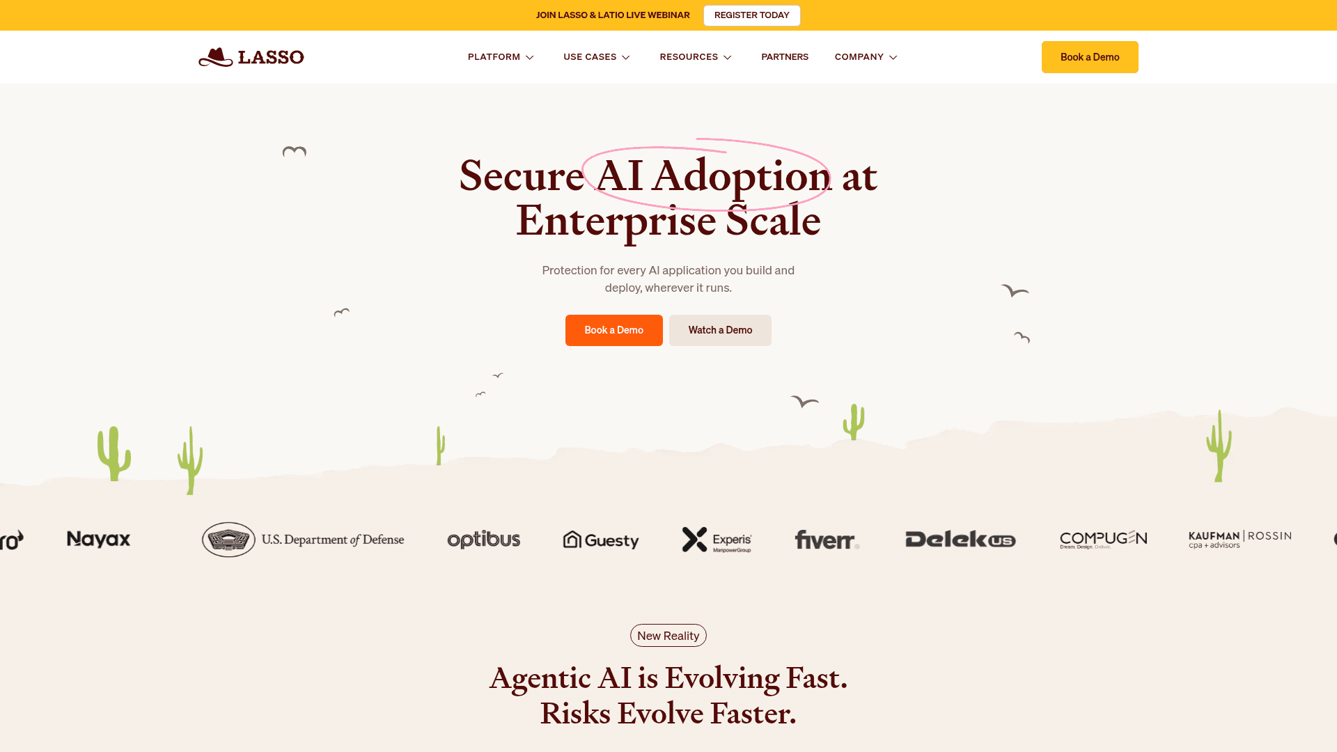 Lasso Security homepage