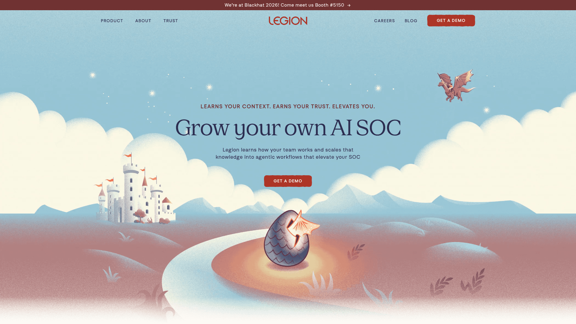Legion Security homepage screenshot
