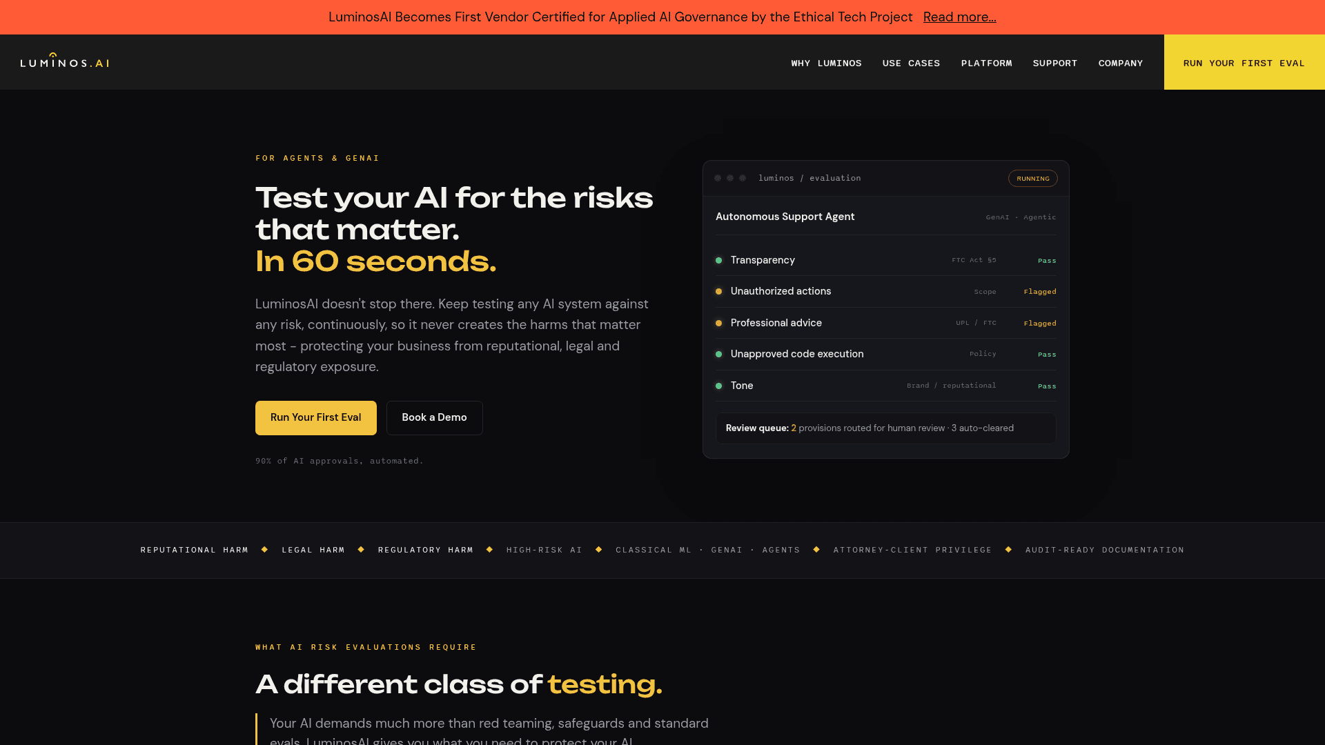 Luminos.AI homepage