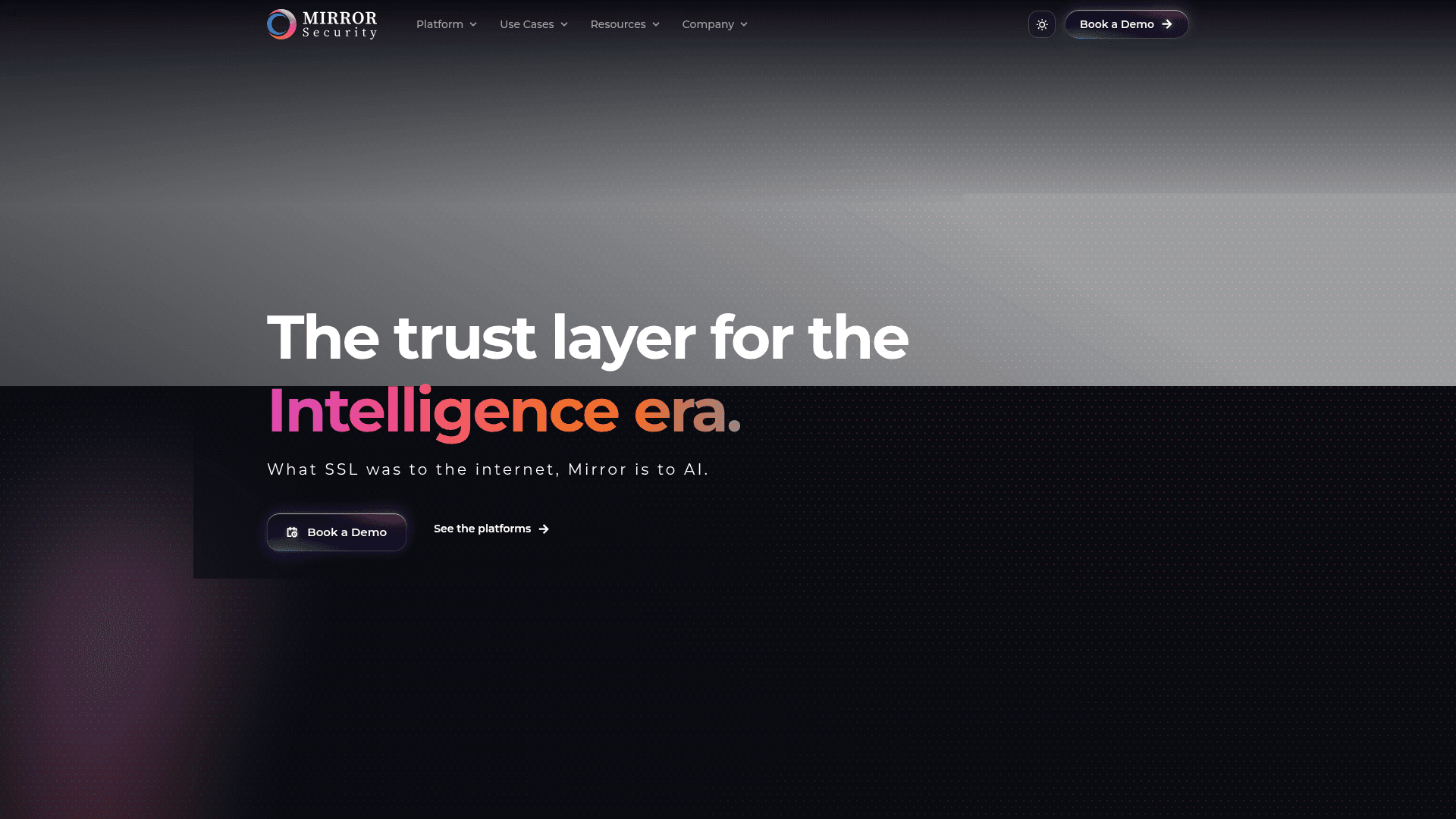 Mirror Security homepage