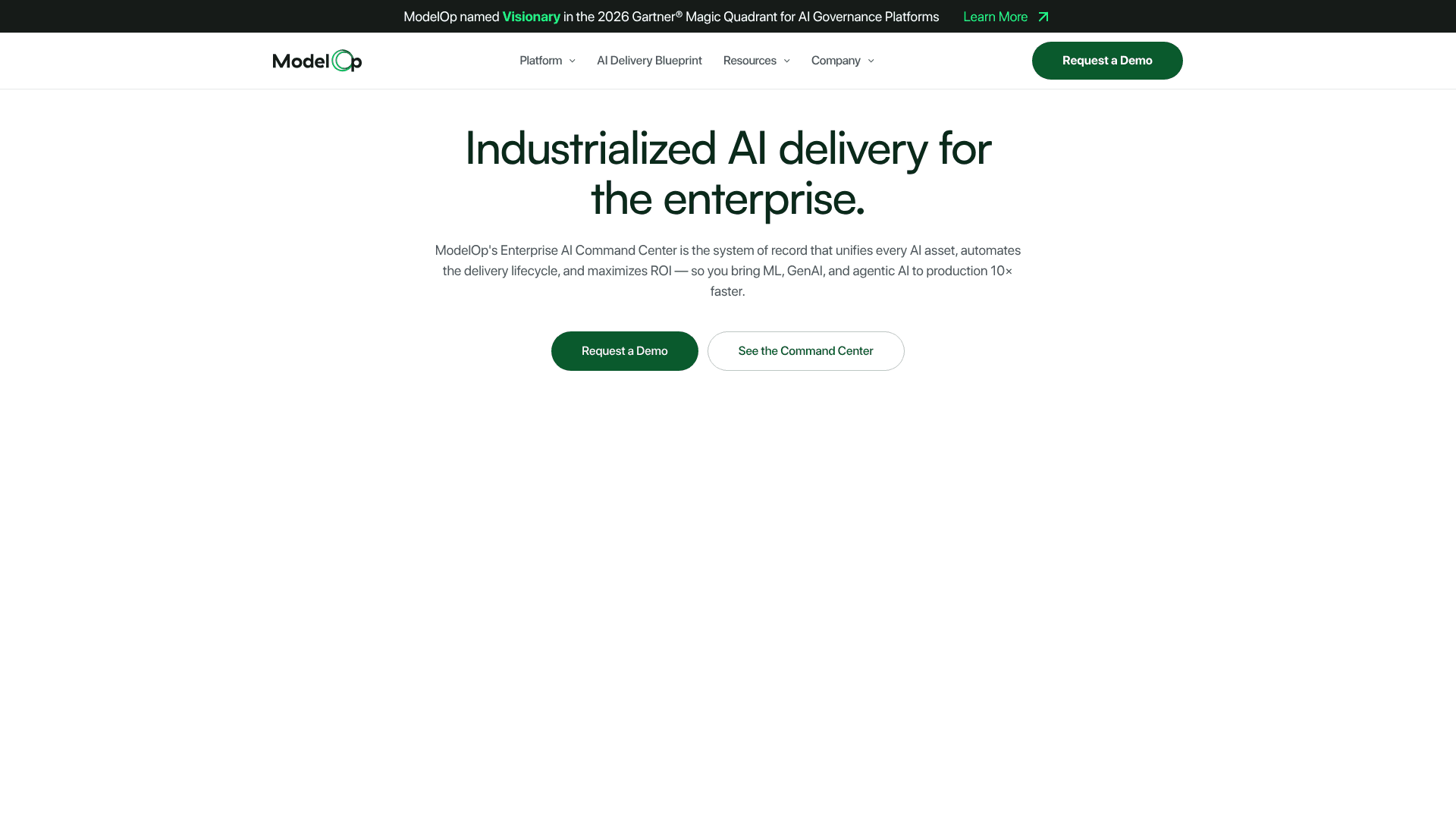 ModelOp homepage