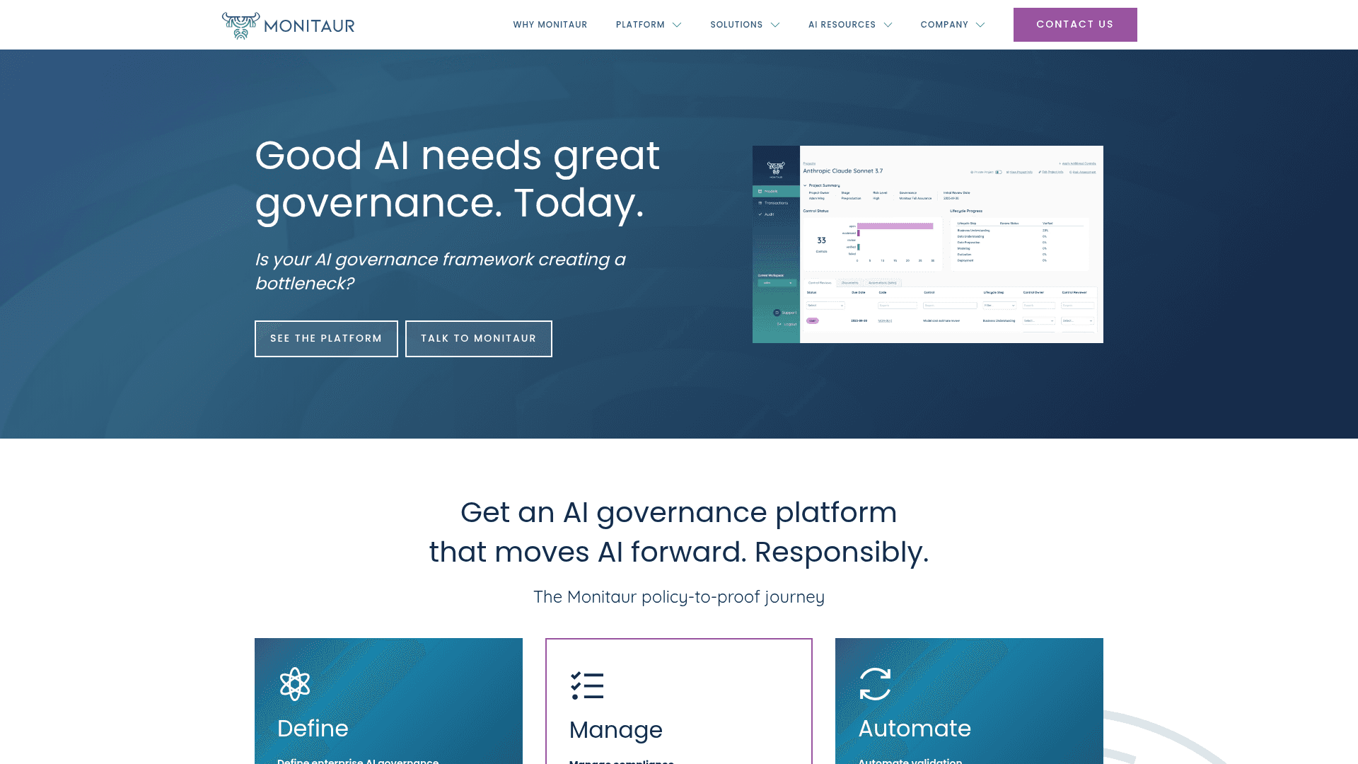 Monitaur homepage