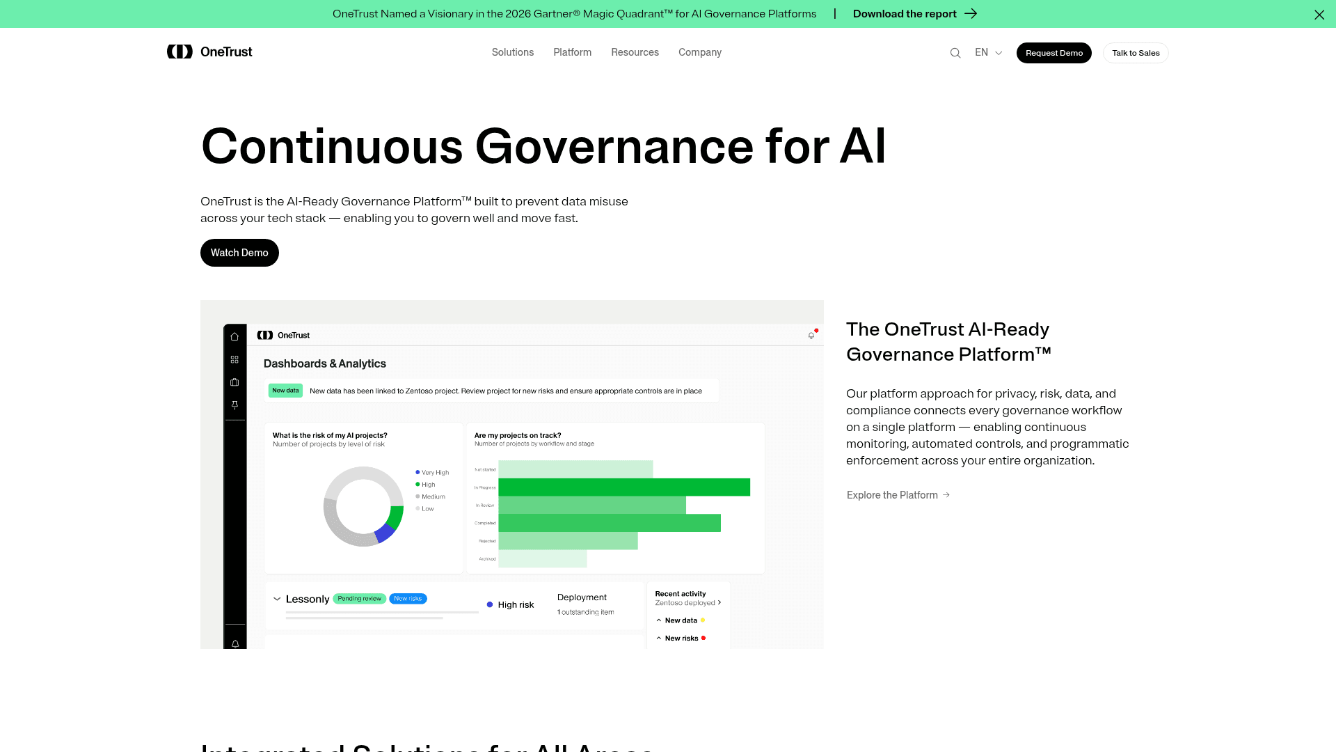 OneTrust homepage