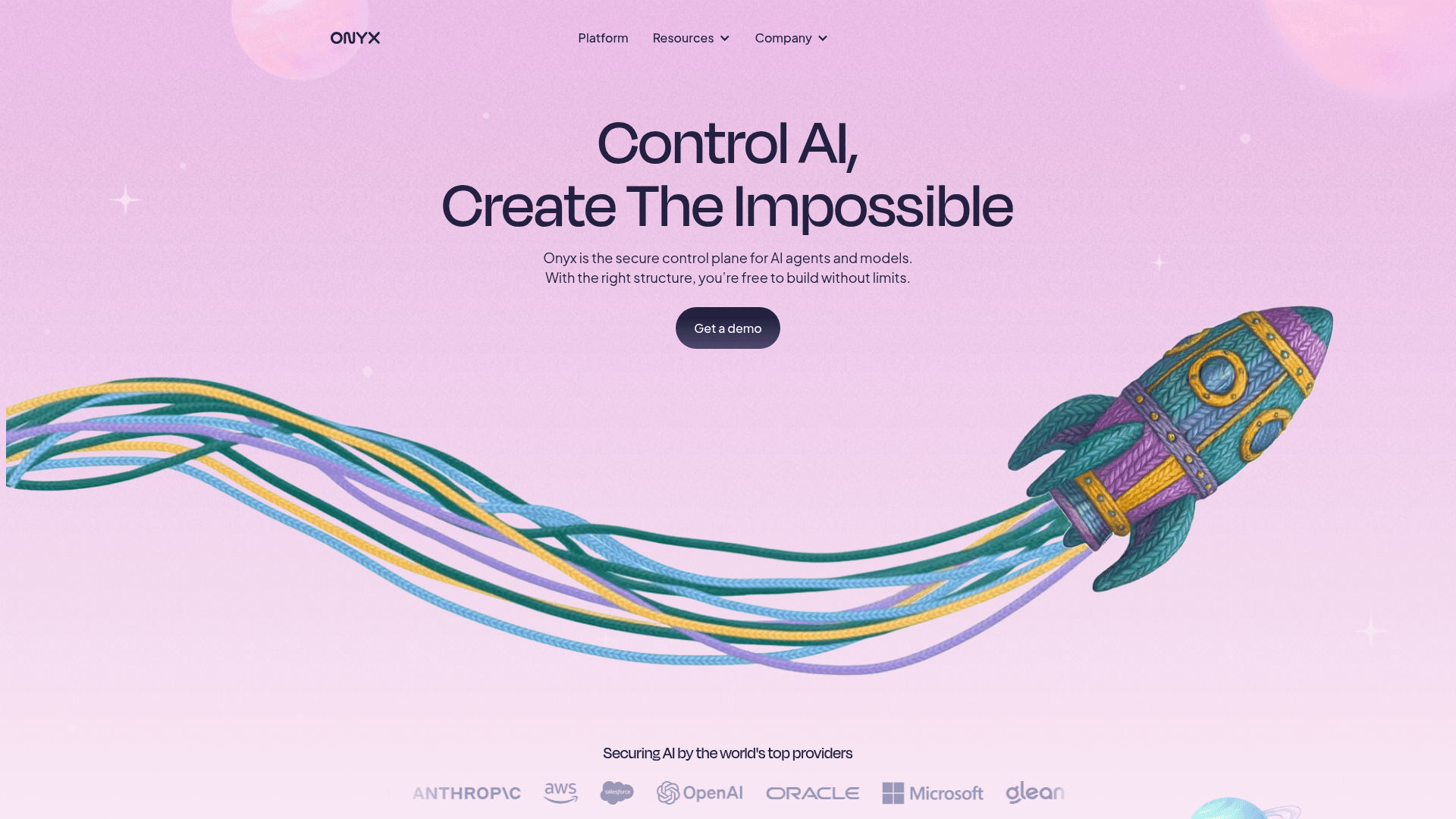 Onyx Security homepage screenshot