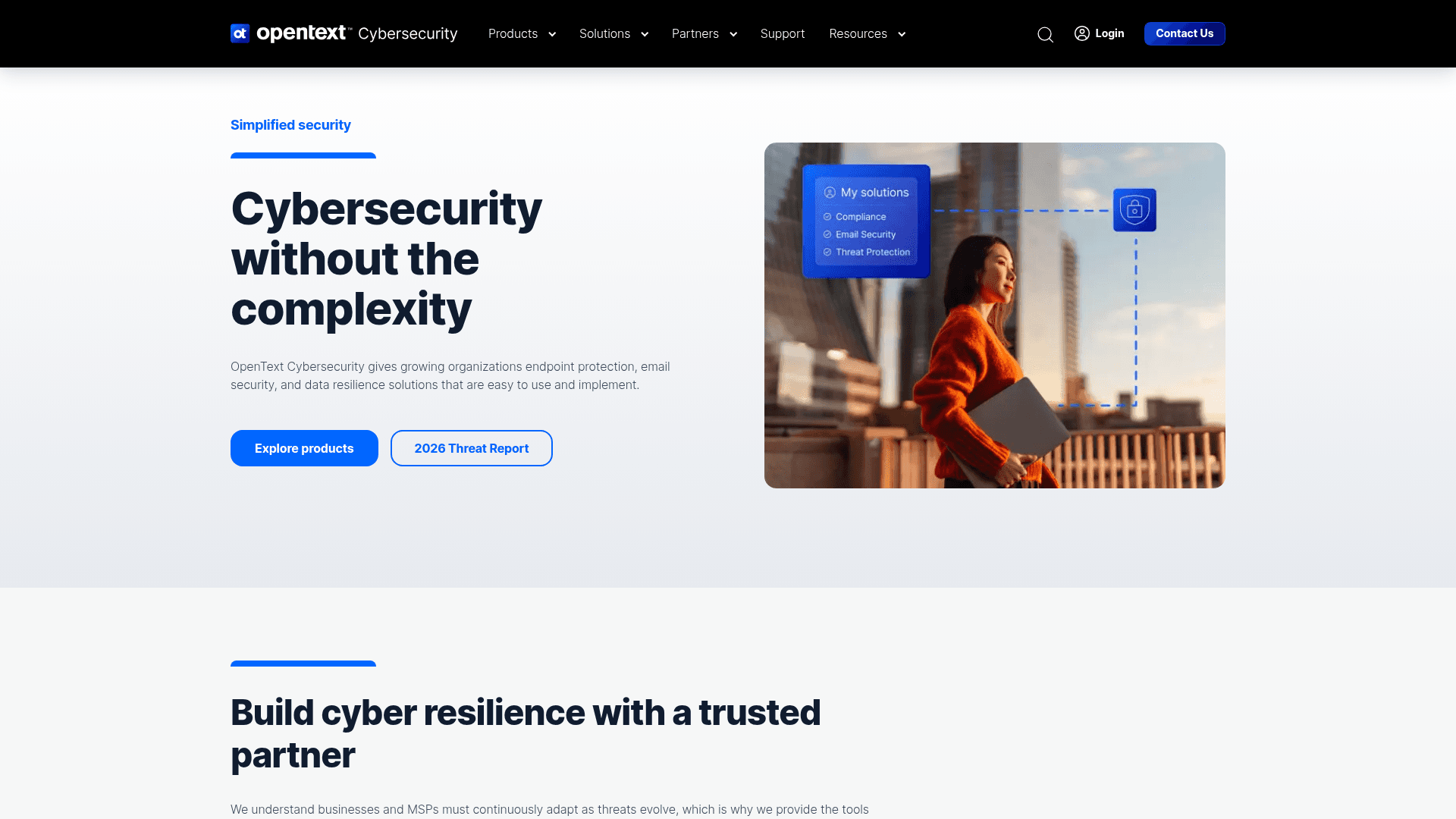 OpenText homepage screenshot