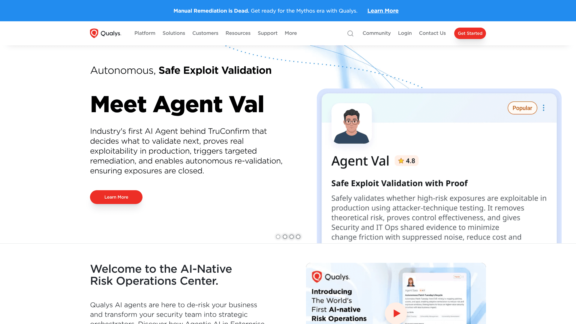 Qualys homepage screenshot