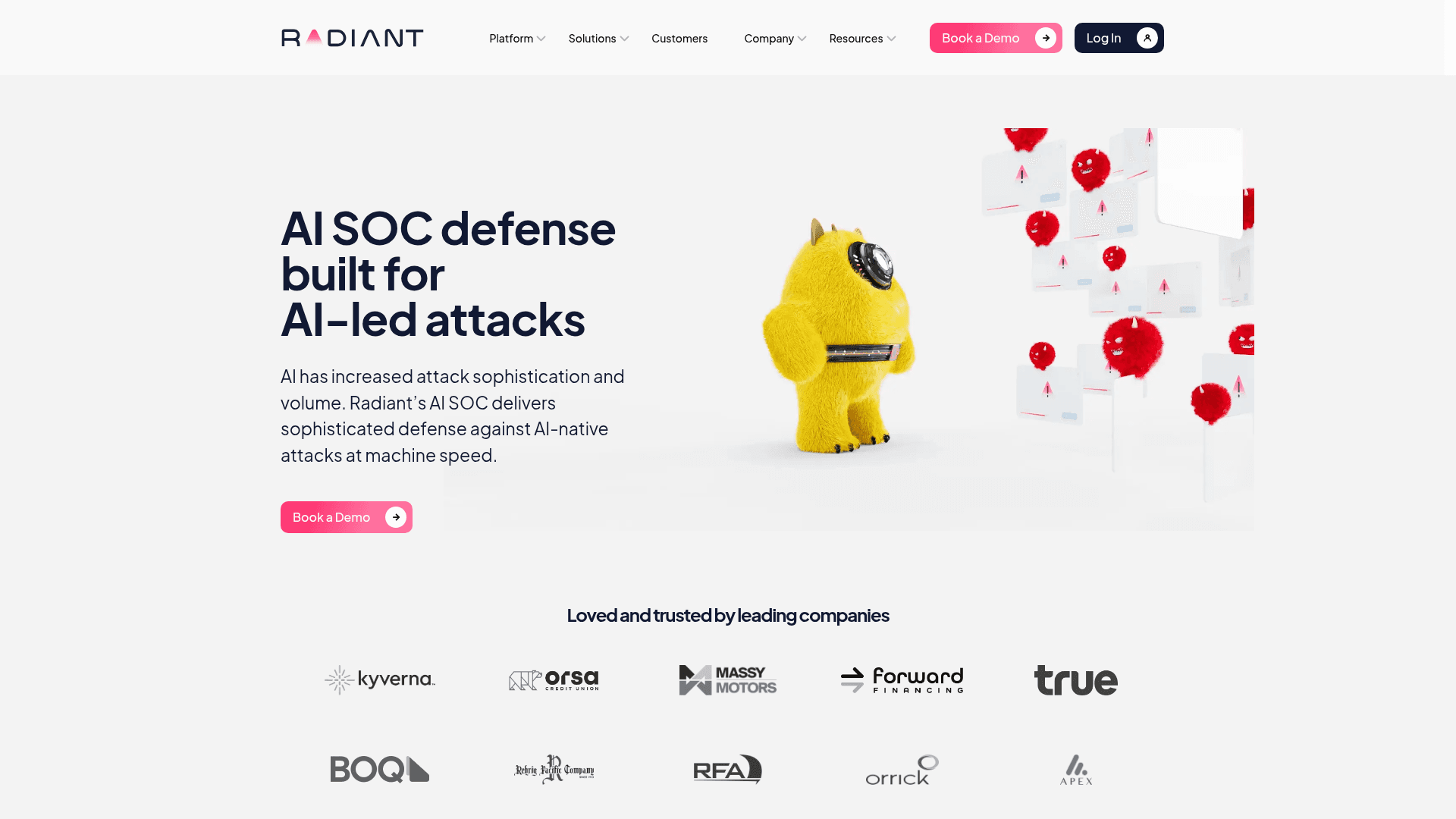 Radiant Security homepage