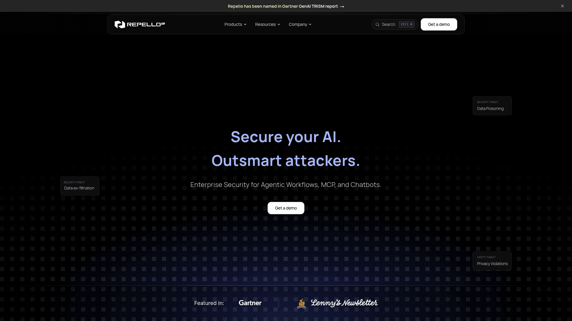 Repello AI homepage