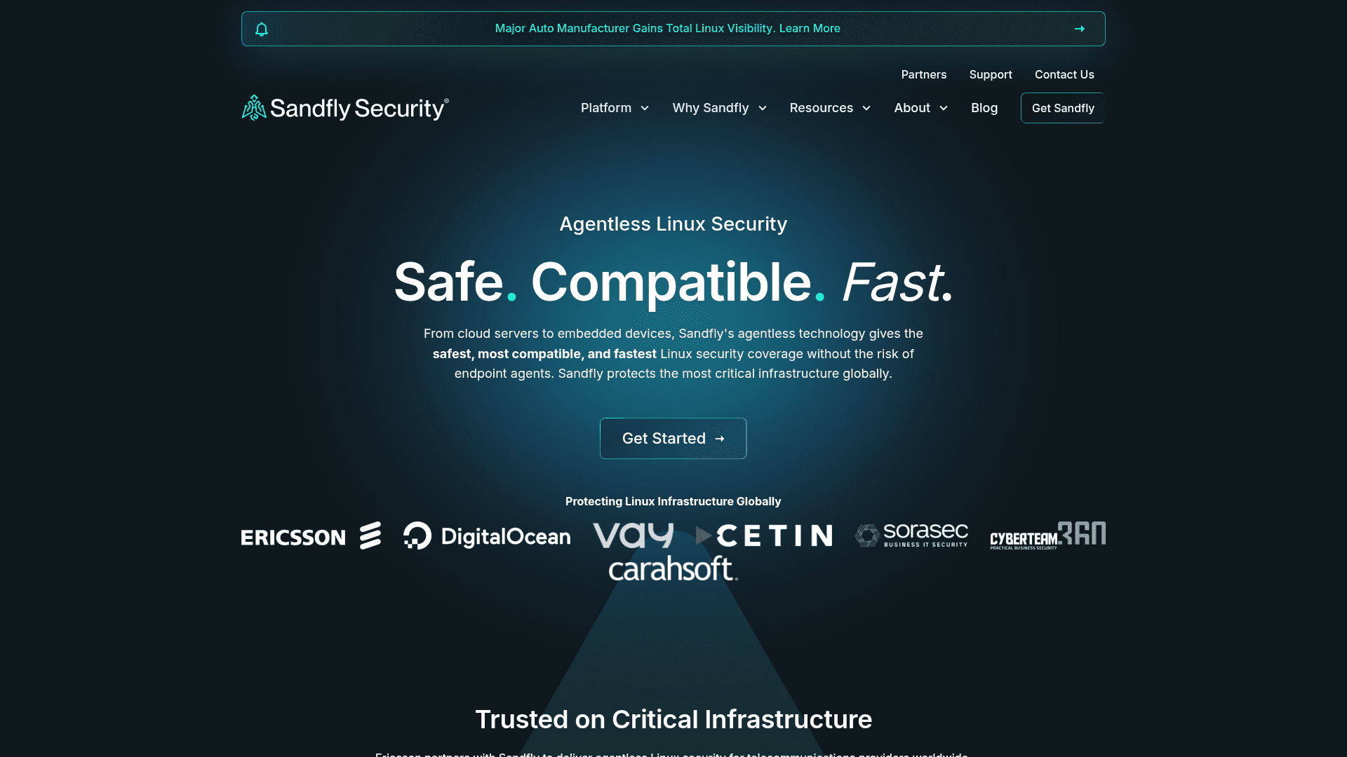 Sandfly Security homepage