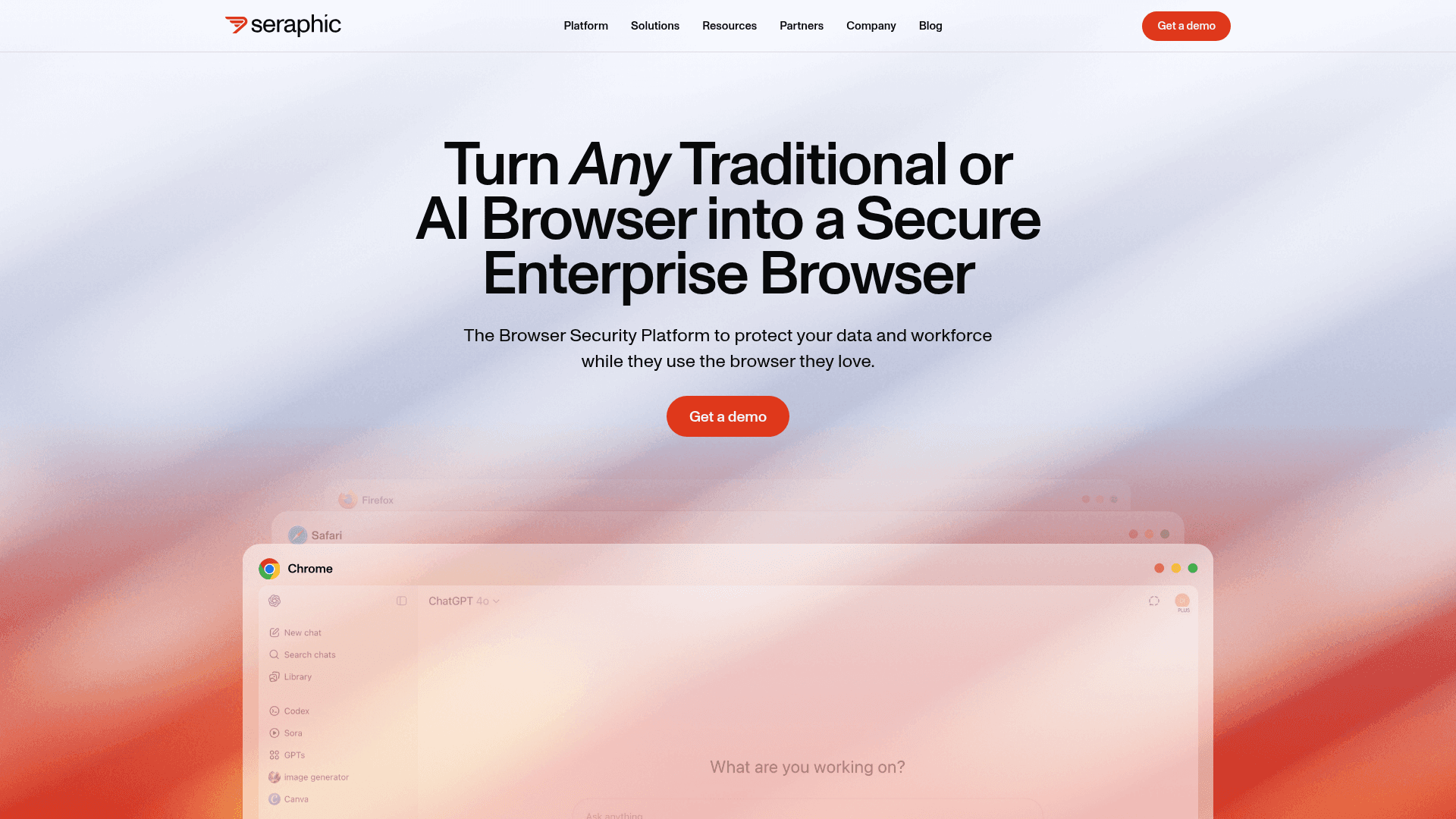 Seraphic Security homepage