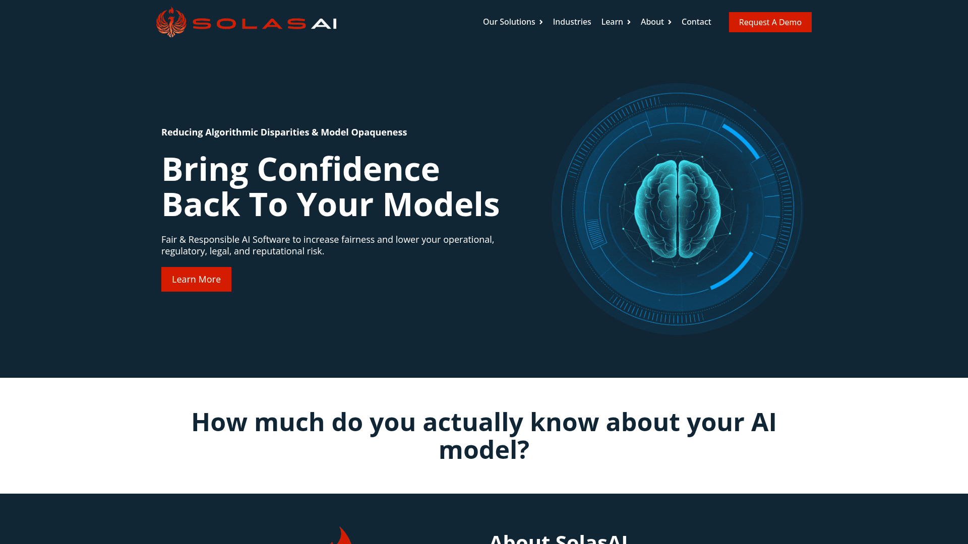 SolasAI homepage screenshot