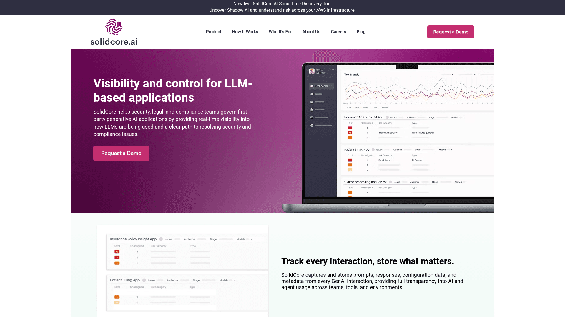 SolidCore.ai homepage screenshot