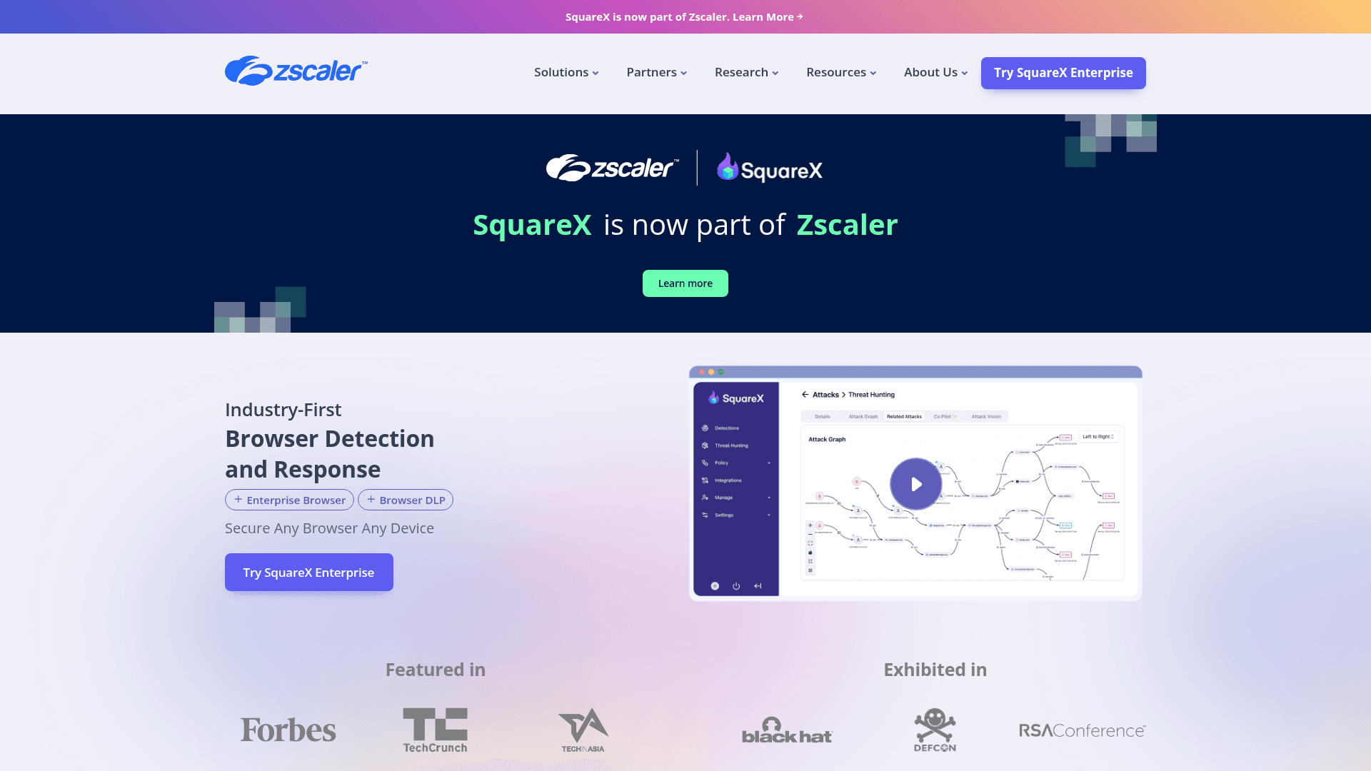 Squarex homepage screenshot