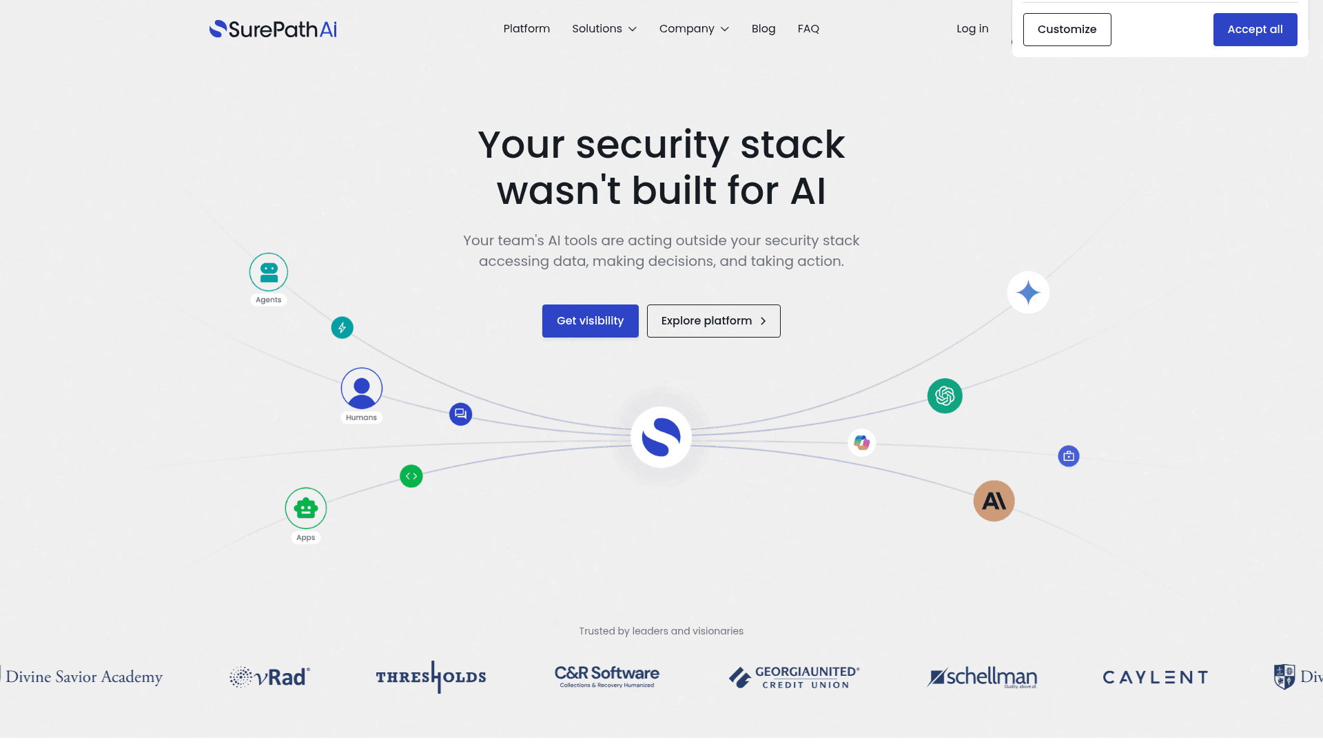SurePath AI homepage
