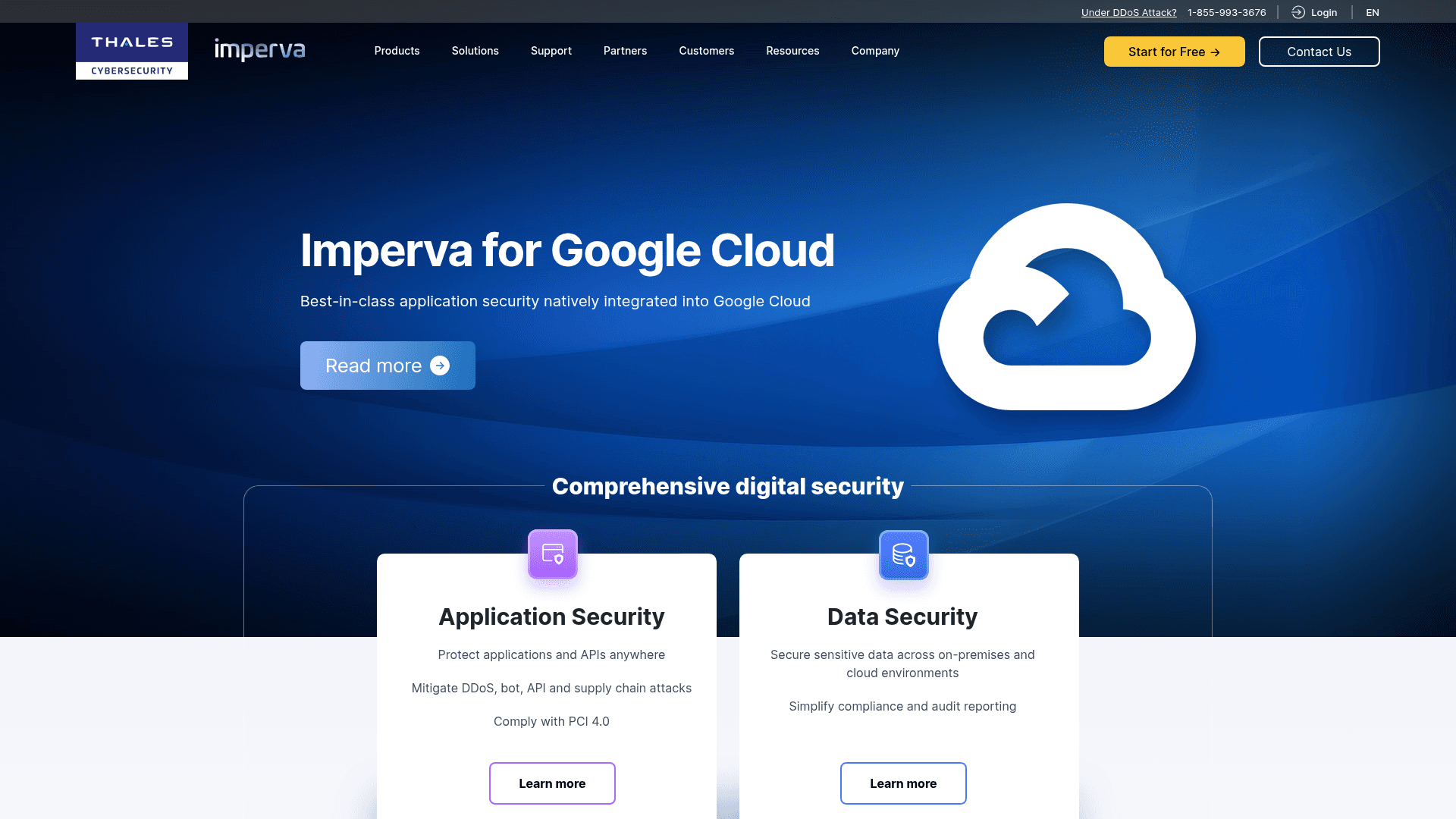 Thales Group (Imperva) homepage screenshot