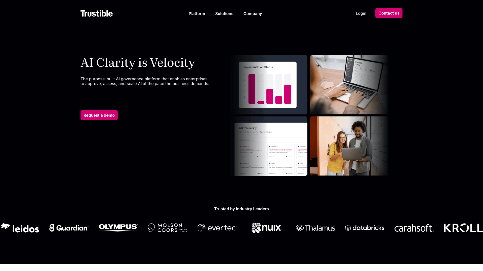 Trustible homepage