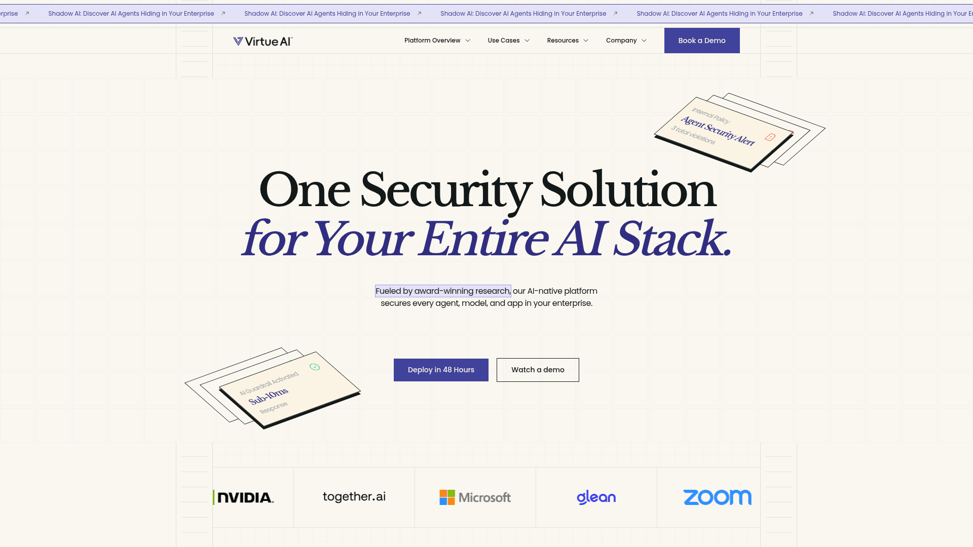 Virtue AI homepage