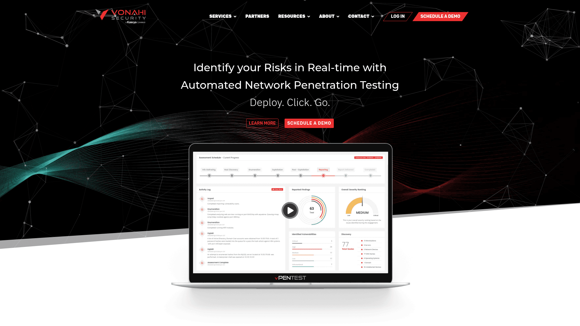 Vonahi Security homepage screenshot