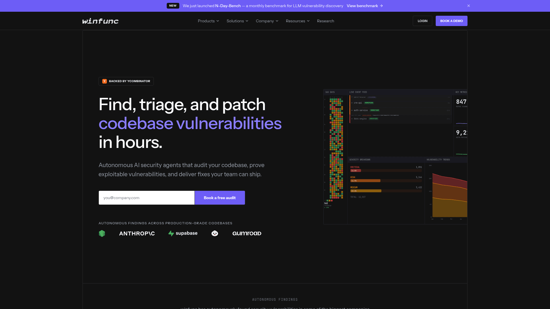 Winfunc homepage screenshot