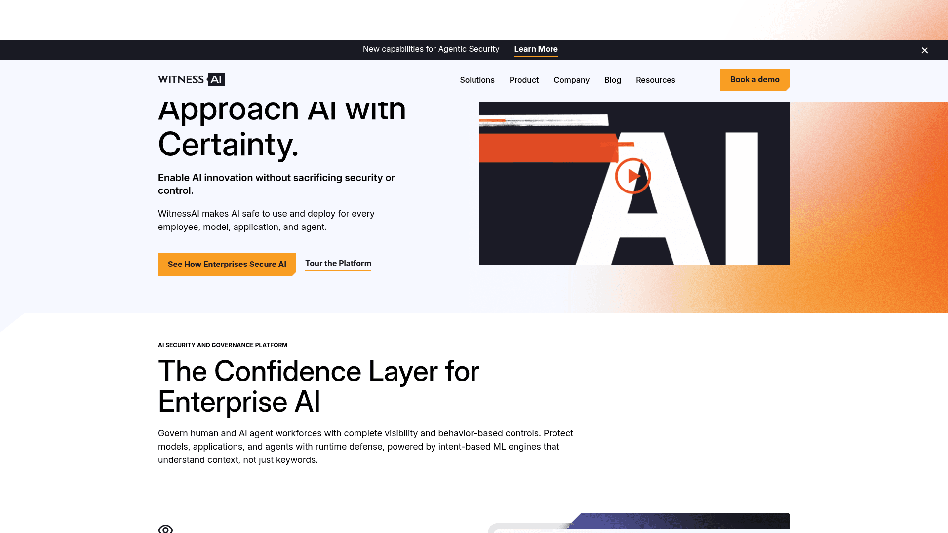 WitnessAI homepage